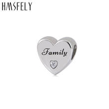 HMSFELY European Heart Shape Family Forever Beloved Beads For DIY Bracelet Jewelry making Accessories 316l Stainless Steel Beads 2024 - buy cheap