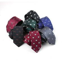 Linbaiway gravatas finas para homens, 6cm, em poliéster, com jacquard, estampa de desenhos animados, gola fina, logotipo personalizado 2024 - compre barato