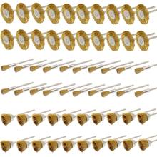 Wire Brushes Set Brass Wire Wheels Pen Brushes Set Kit Accessories for Rotary Tool Shank 3mm 2024 - buy cheap