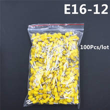 100Pcs E16-12 Tube Insulating Insulated Terminal 6MM2 10AWG Cable Wire Connector Insulating Crimp E Black Yellow Blue Red Green 2024 - buy cheap