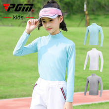 Pgm Gilrs Sun Protection Golf Sports Shirts Summer Children Long-Sleeve Ice Silk Tops Shirt Breathable Quick Dry Bottoming Tees 2024 - buy cheap