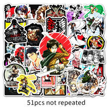 10/51Pcs/Pack Attack On Titan Anime Stickers Laptop Guitar Motorcycle Luggage Skateboard Bicycle Waterproof Sticker Kids Toys 2024 - buy cheap