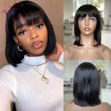 Short Bob Human Hair Wigs With Bang Brazilian Remy Human Hair Straight Bob Wig For Black Women Human Hair Full Wig 8 to 16 Inch 2024 - buy cheap