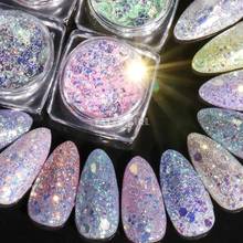 12 Colors/Set Nail Glitter Holographic Mix Sizes Hexagon Sequins Nail Art Slice Dust Decorations Manicure Varnish Mixed FP50 2024 - buy cheap