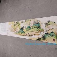 Pintura de paisaje de 3M de largo, pintura de brocado Thangka, tela de seda dorada, bordado de seda, artesanías antiguas 2024 - compra barato
