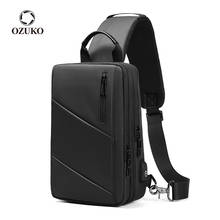 OZUKO Expandable Multifunction Crossbody Bag Men USB Charging Chest Bag Waterproof Messenger Shoulder Bag Male Casual Sling Bags 2024 - buy cheap