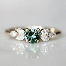 Simple Green Zircon Rings For Women Wedding Jewelry Crystal Engagement Lovers Finger Rings Fashion Jewelry 2024 - buy cheap