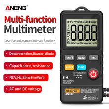 Aneng-testador de multímetro digital an302, rms verdadeiro, 8000., medidor de cabo com transistor multimetro, banana aligator 2024 - compre barato