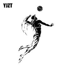 YJZT 10.2CM*17CM Volleyball Player Sports Girl Woman Decor Vinyl Car Styling Stickers Black/Silver Interesting C31-0064 2024 - buy cheap