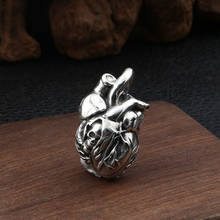 S925 sterling silver jewelry personality creative skull heart pendant Thai silver retro wild men and women pendant 2024 - buy cheap