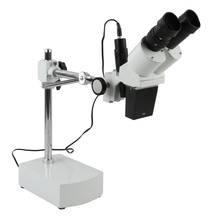 Microscopio Binocular estéreo 10X/20X/40X, soporte de brazo de 230mm de distancia de trabajo para laboratorio de reparación de soldadura de teléfono PCB 2024 - compra barato