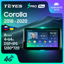 TEYES SPRO Штатная магнитола для Тойота Королла Toyota Corolla 2018-2019 Android 8.1, до 8-ЯДЕР, до 4 + 64ГБ 32EQ + DSP 2DIN автомагнитола 2 DIN DVD GPS мультимедиа автомобиля головное устройство 2024 - купить недорого