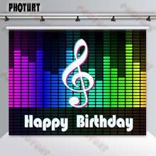 PHOTURT Tik Music Symbol Backdrops Kids Birthday Party Background Colorful Stripes Polyester Vinyl Photography Studios Props 2024 - buy cheap