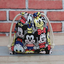 17x20cm Disney canvas cartoon Mickey drawstring bags cute coin purse drawstring mobile phone storage bag draw string bags 2024 - buy cheap