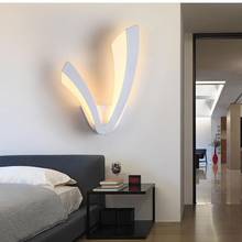 V simples criativo conduziu a lâmpada de parede personalidade quarto iluminação cabeceira luminarias interior arandela luzes