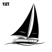 Yjzt 13cm * 13.9cm interessante simples navio sem complicações viajar barco legal vinly decalque agradável etiqueta do carro preto/prata C27-0618 2024 - compre barato