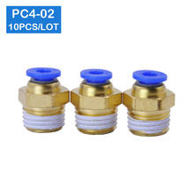 HIGH QUALITY 10pcs BSPT PC4-02, 4mm to 1/4" Pneumatic Connectors male straight one-touch fittings 2024 - buy cheap