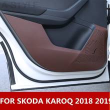 For SKODA KAROQ 2018 2019 Car-Styling Protector Side Edge Protected Anti-kick Door Mats Cover case Auto Accessories decoration 2024 - buy cheap