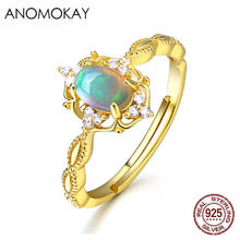 Anomokay New Mix Color CZ Resizable Gold Color Rings 100% Sterling 925 Silver White Crystal Rings for Women Luxury Jewelry Gift 2024 - buy cheap