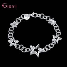 New Fashion 925 Sterling Silver Hollow Star Bracelets Bangle Link Chain Charm Bracelet Christmas Birthday Gift Jewelry Wholesale 2024 - buy cheap