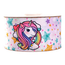 NEW 3" 75mm cartoon Unicorn ribbon pattern printed grosgrain DIY ribbon 2024 - buy cheap