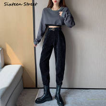 Women Trousers Autumn Winter 2020 New High Waist Straight Corduroy Casual Wide Leg Thick Pants Button Zipper Aesthetic Clothing 2024 - buy cheap