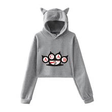 Acab spring new hot sale Kawaii cat ear cotton hoodie casual all-match pullover loose hoodie tops comfortable short sexy hoodie 2024 - buy cheap