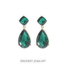 Fashion Jewelry New Design Wholesale Imitation Green Crystal Water Drop Earrings for Women 2024 - buy cheap