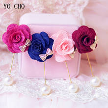 YO CHO Men Corsage Groom Boutonniere Artificial Silk Rose Flower Wedding Meeting Party Boutonniere Personal Corsage Buttonhole 2024 - buy cheap