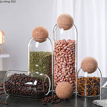 European-style Glass Bottle with Spherical Lid Airtight Jar Coffee Bean Tea Food Storage Box Multigrain Storage Jar Cork Tea Can 2024 - buy cheap