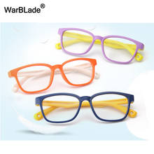 Warblade tr90 óculos de armação flexível infantil, óculos para crianças meninos meninas graus de miopia, armações óticas com cordão quadrado 2020 2024 - compre barato