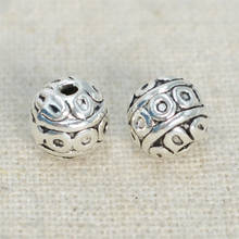 SEA MEW 8mm 50pcs Antique Silver Color  retro pattern spacing beads round beads made for jewelry 2024 - buy cheap