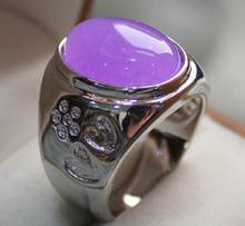 Frete grátis anel fino masculino/feminino roxo jades/opala anel amor #9,10,11,12 2024 - compre barato