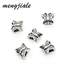 10pcs Antique Silver Butterfly Spacer Loose Beads Zinc Alloy Metal Charms For DIY Bracelet Jewelry Accessories Making 13*12mm 2024 - buy cheap