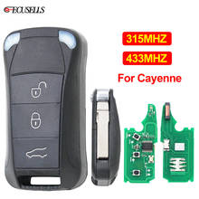 3 Button Remote Car Key 315Mhz / 433Mhz ID46 Chip HU66 Uncut Blade for Porsche Cayenne 2004 2005 2006 2007 2008 2009 2010 2011 2024 - buy cheap