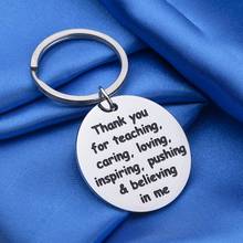 Thank You Keychain Gifts for Teacher Mom Dad Thanksgiving Day Graduation Appreciation Gift Stainless Steel Jewelry Pedant Gift 2024 - buy cheap