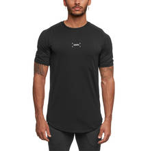 Camiseta com manga curta para corrida, masculina, camisa de fitness para treino, musculação e corrida 2024 - compre barato