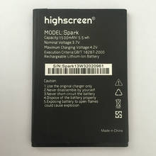 100% bateria de faísca de alta qualidade 1500mah, bateria para smartphone highscreen spark + código de rastreamento 2024 - compre barato