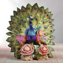 ceramic lucky Peacock statue home decor home decoration accessories living room rose Peacock ornament porcelain animal sculpture 2024 - buy cheap