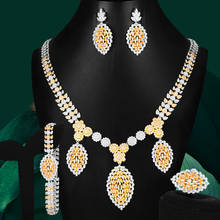 Godki-conjunto de joias de luxo feminino, conjunto com 4 peças joias estilo indiano e de zircônia, estilo dubai, novo, moda 2024 - compre barato
