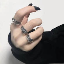 Новые винтажные металлические открытые кольца в стиле панк на цепочвечерние, открытые кольца, пряжка ремня, дизайнерские украшения для вечеринок 2024 - купить недорого
