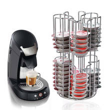 Organizador de cápsulas de café, suporte de armazenamento prático rotativo para cafeteira com suporte de mostruário para 64 cápsulas 2024 - compre barato