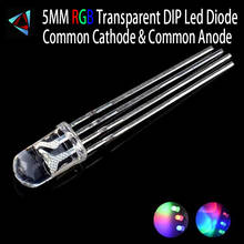 1000PCS 5MM Full-Color LED RGB Red Green Blue Common Cathode/Anode Four Feet Transparent Highlight Color Light Diode 2024 - buy cheap