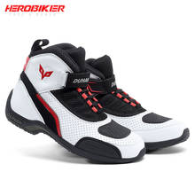 HEROBIKER Motorcycle Boots Summer Mesh Men Motorcycle Shoes Motocross Off-Road Racing Boots Moto Boots Motorbike Black White 2024 - buy cheap