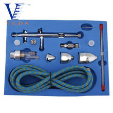 Veda-kit de pistola de pulverização dupla 0.3mm, com bicos de 0.2/0.5mm, 2/5/13cc, com mangueira de ar para tatuagem, maquiagem e arte de unhas 2024 - compre barato