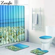 Zeegle-Juego de 4 piezas de alfombrilla de baño de poliéster, suave, cubierta de Asiento de baño, lavable, Pedestal de inodoro, alfombrilla de pie, absorbente, juego de inodoro suave 2024 - compra barato