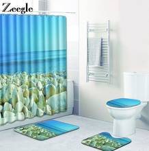 Zeegle 4pcs Bath Mat Set Polyester Soft Bathroom Seat Cover Mat Washable Toilet Pedestal Rug Foot Mat Absorbent Soft Toilet Set 2024 - buy cheap