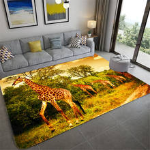 Wild Animal Giraffe 3D Mats For Home Living Room Kids Carpet Bedroom Flannel Sponge Bath Floor Mat Water Absorption Kitchen Mat 2024 - buy cheap