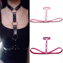 Egirl Fashion Necklace for Women Leather Chokers Abdomen Long Black Leather Necklace Rivet Punk Harajuku Night Club Sexy Jewelry 2024 - buy cheap