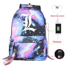 Новый тетрадь смерти Yagami светильник стиле; Рюкзак с принтами для маленьких мальчиков и девочек детская школьная сумка рюкзак для женщин USB мода рюкзак для мужчин рюкзак 2024 - купить недорого